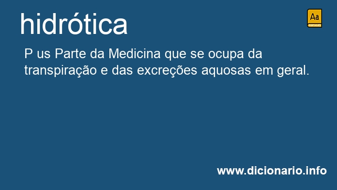 Significado de hidrtica