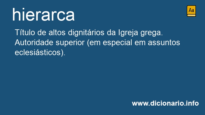 Significado de hierarca