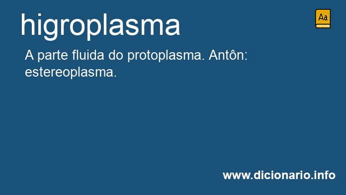 Significado de higroplasma