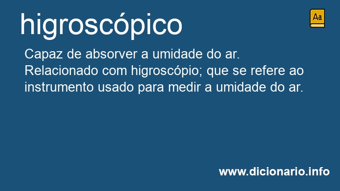 Significado de higroscpica