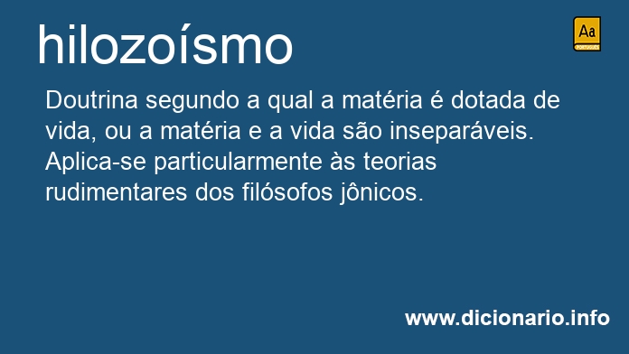 Significado de hilozosmo
