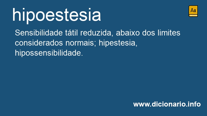 Significado de hipoestesias