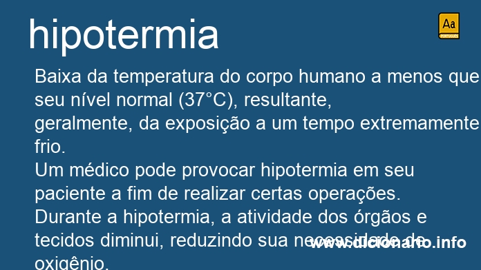 Significado de hipotermia