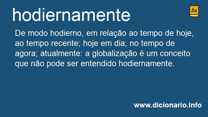 Significado de hodiernamente