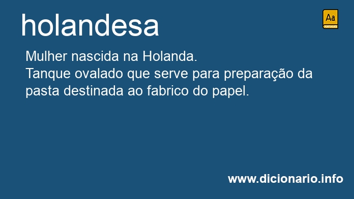 Significado de holandesa