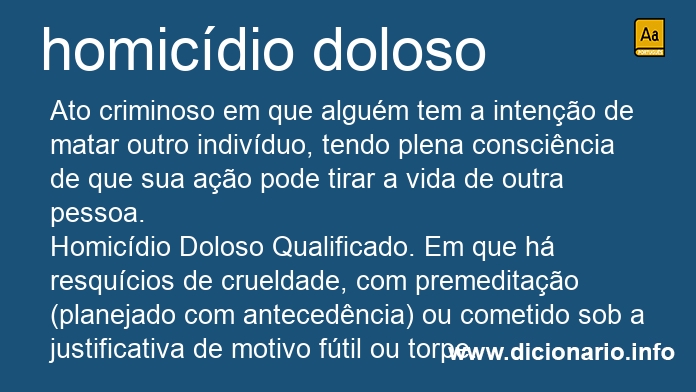 Significado de homicdio doloso