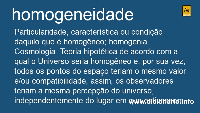 Significado de homogeneidade