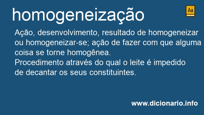 Significado de homogeneizaes