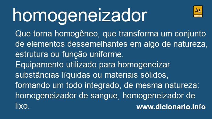 Significado de homogeneizador