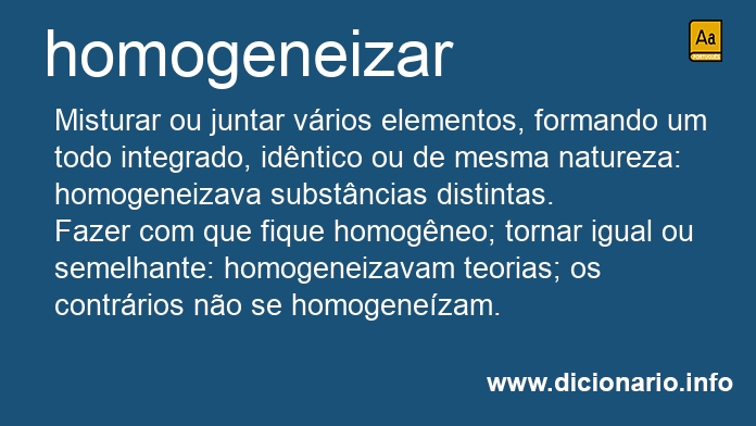 Significado de homogeneizasses