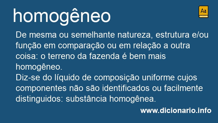 Significado de homogneo