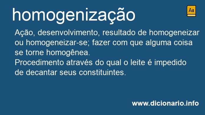 Significado de homogenizao