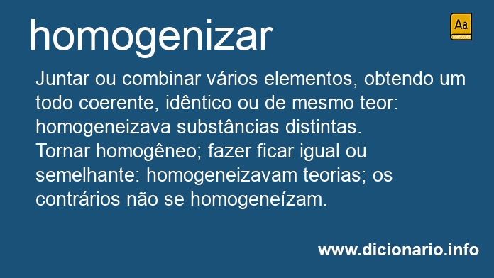 Significado de homogenizar