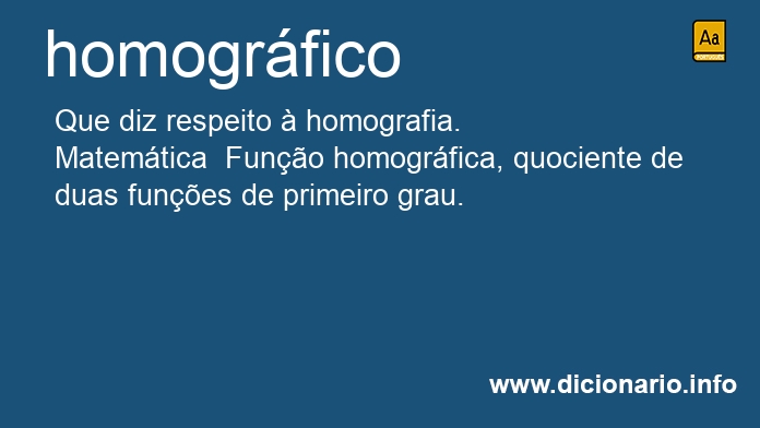 Significado de homogrfico