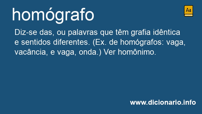 Significado de homgrafo