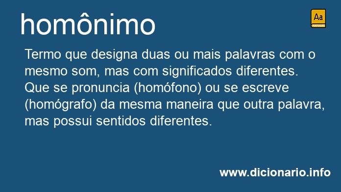 Significado de homnimo