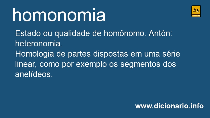 Significado de homonomia
