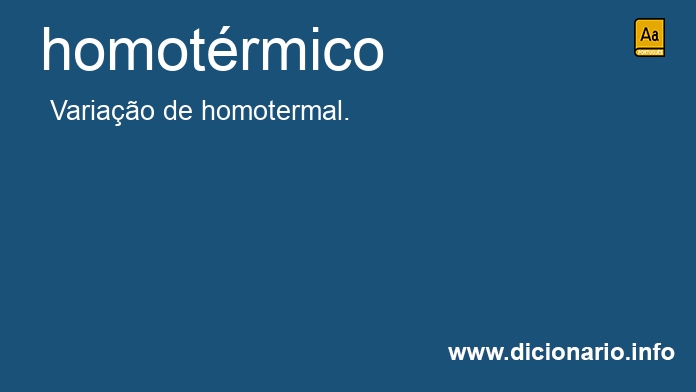 Significado de homotrmico