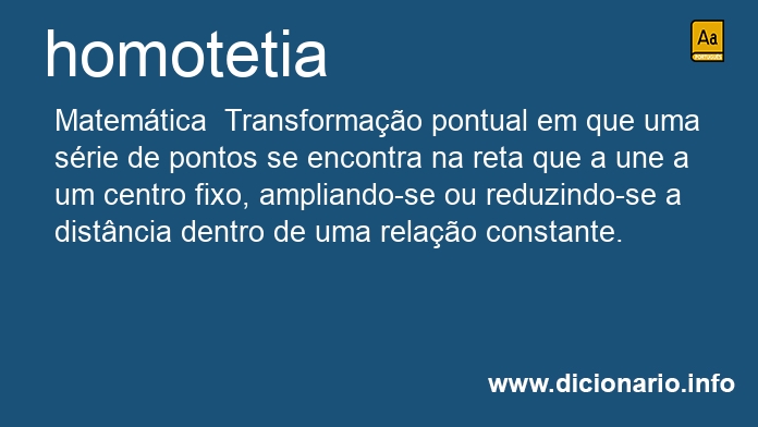 Significado de homotetia