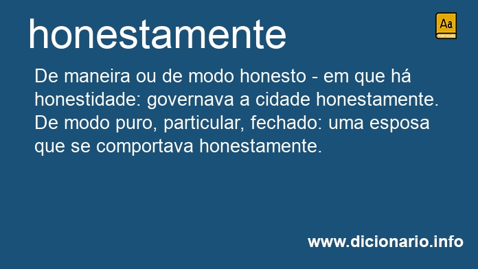 Significado de honestamente