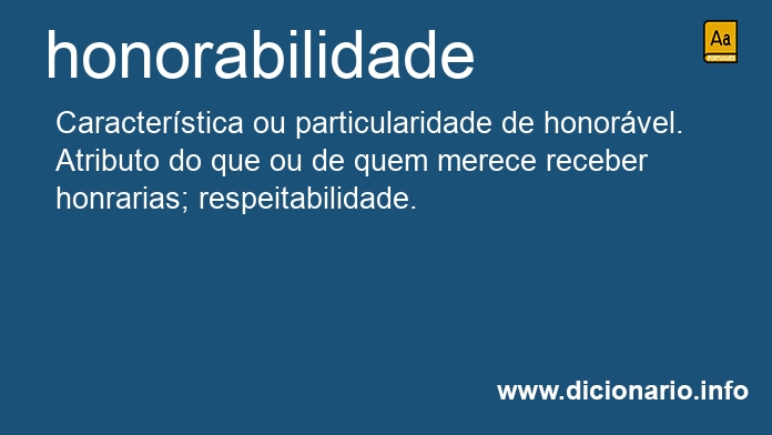 Significado de honorabilidade