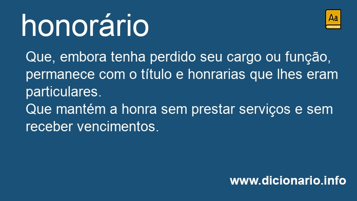 Significado de honorrio