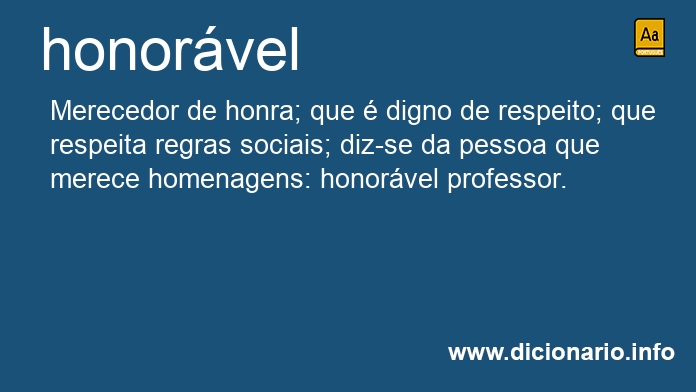 Significado de honorvel