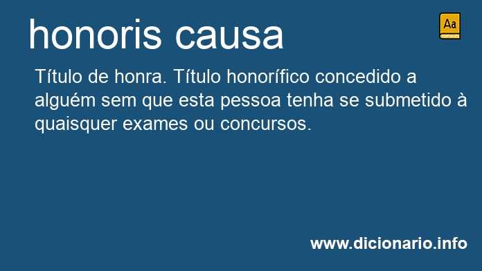 Significado de honoris causa