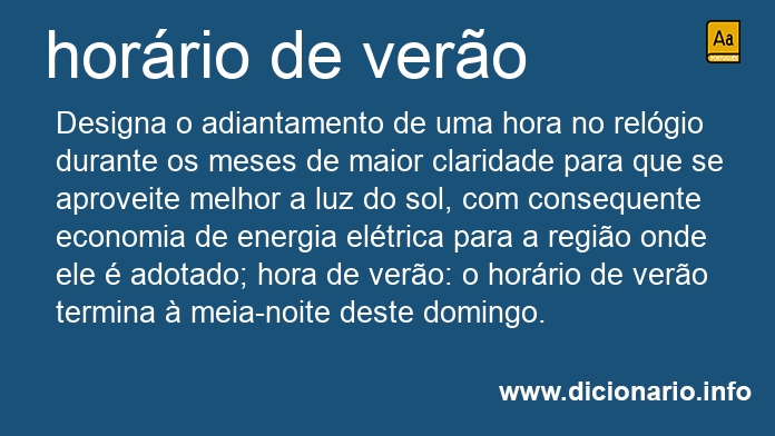 Significado de horrio de vero