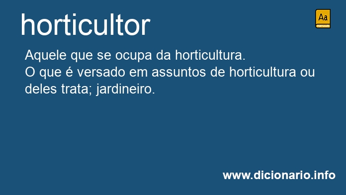 Significado de horticultor