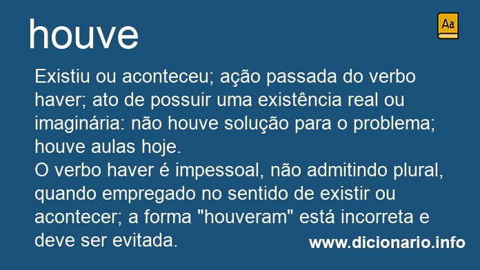 Significado de houve