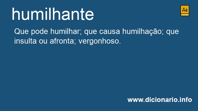 Significado de humilhante