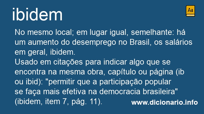 Significado de ibidem