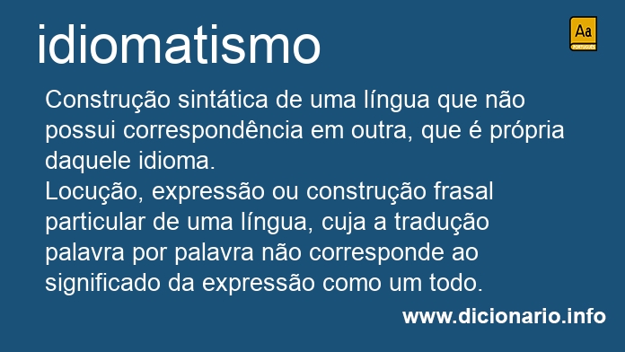 Significado de idiomatismo