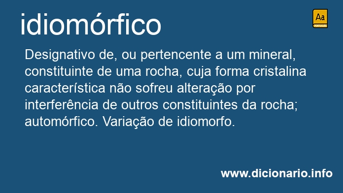 Significado de idiomrfico