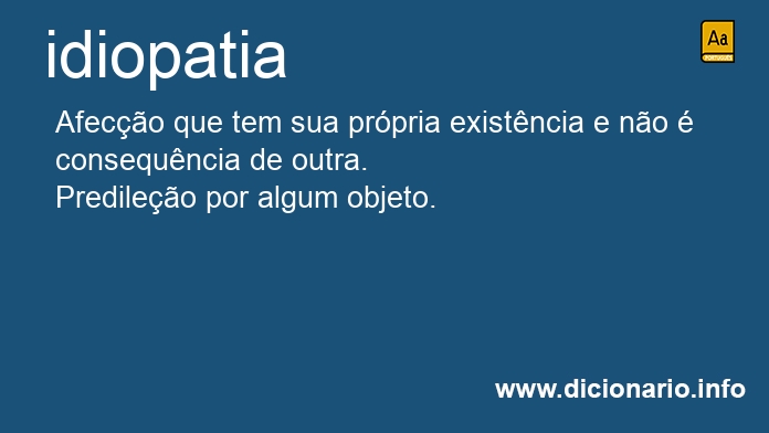 Significado de idiopatia