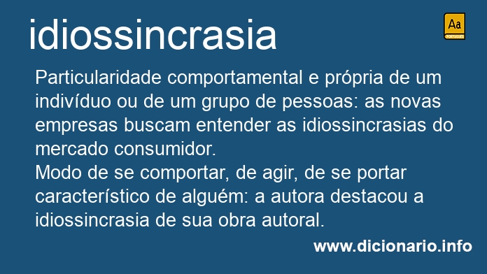 Significado de idiossincrasia