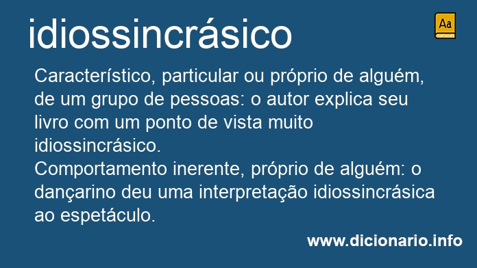 Significado de idiossincrsicos