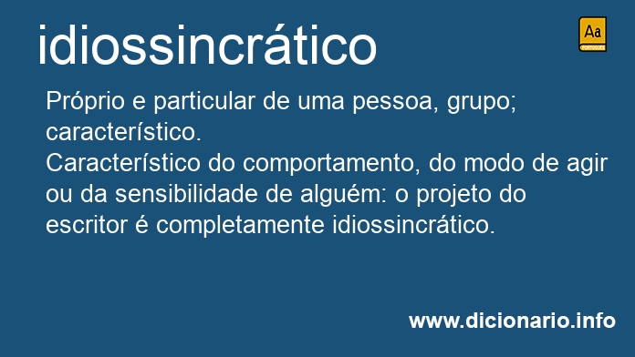 Significado de idiossincrtico