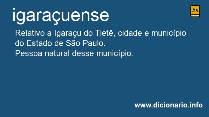 Significado de igarauense