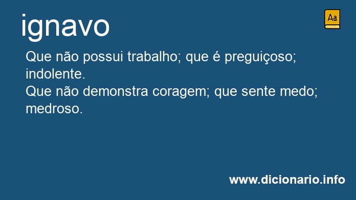 Significado de ignavo