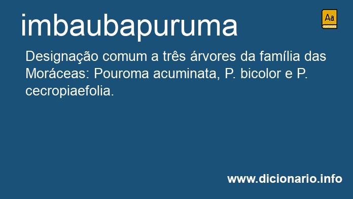 Significado de imbaubapuruma