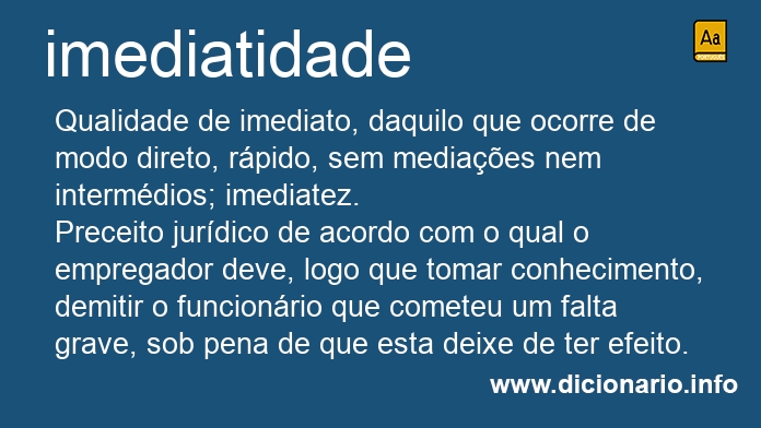 Significado de imediatidade