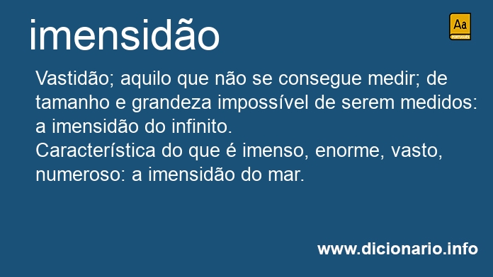 Significado de imensido