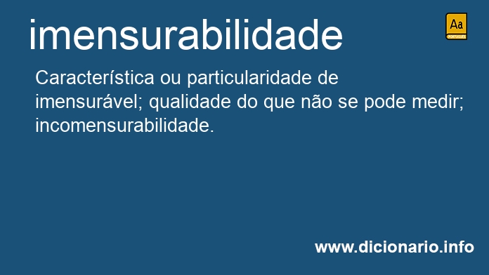 Significado de imensurabilidade