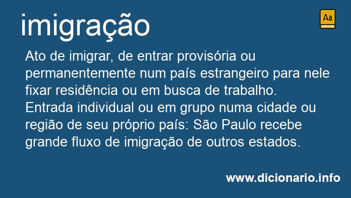 Significado de imigrao