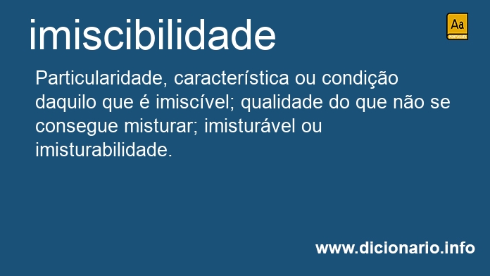 Significado de imiscibilidade