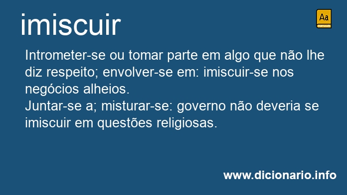 Significado de imiscuir-se