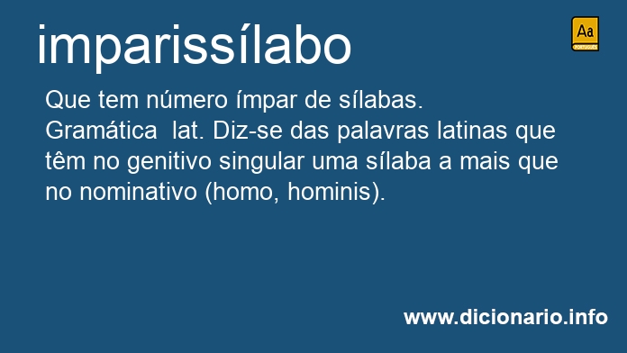 Significado de imparisslabo
