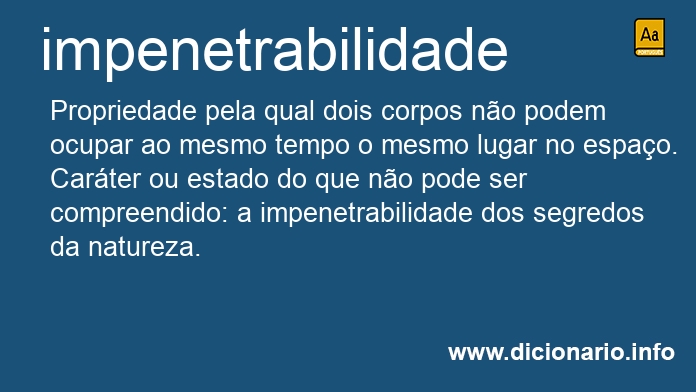 Significado de impenetrabilidade